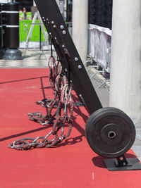 Close-up of bicycle wheel