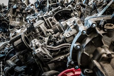 High angle view of garbage