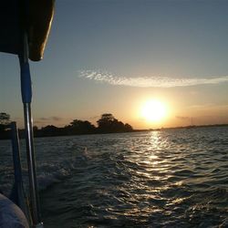 Scenic view of sea at sunset