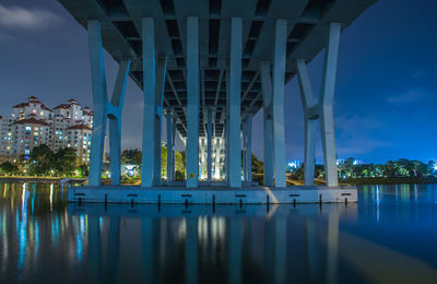 Reflection of built structure in water