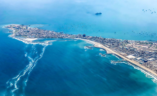 High angle view of la punta, callao, lima