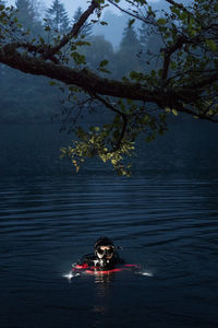 Person snorkeling in lake