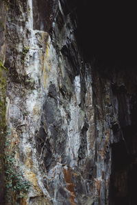 Close-up of rock formation in cave