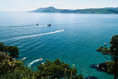 High angle view of sea against sky