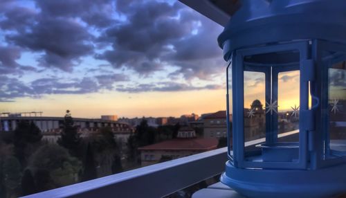 View of train at sunset