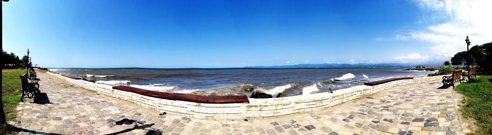 Panoramic view of beach against sky