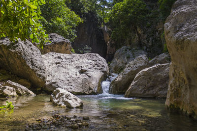 Scenic view of waterfall