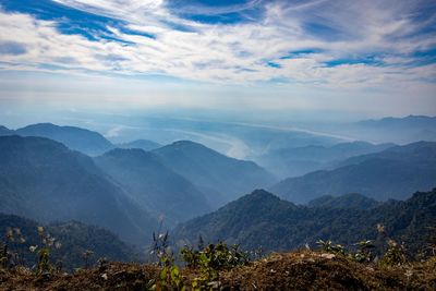 Scenic view of mountains against sky