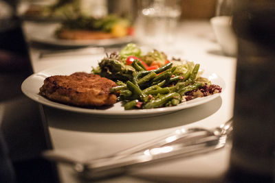 Delicious meal on a plate - meat and vegetables