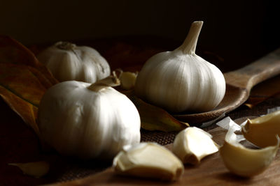 Close-up of pumpkins on table