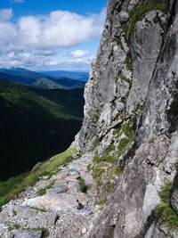 Scenic view of rocky mountains against sky