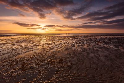 Scenic view of sea during sunset