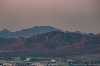 Scenic view of mountains against clear sky