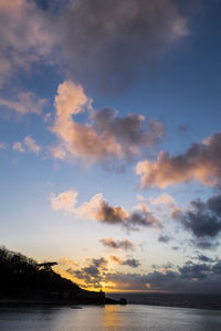 View of sea against cloudy sky