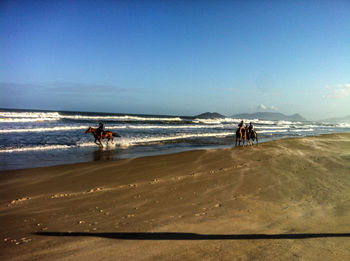 View of people on beach