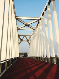 Low angle view of bridge against clear sky