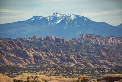 Scenic view of mountains against sky