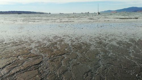 Scenic view of beach against sky