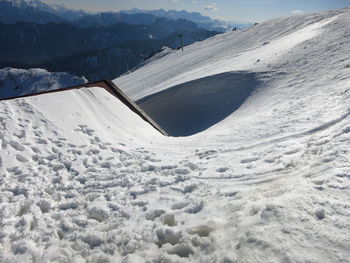 Scenic view of snow mountains against sky