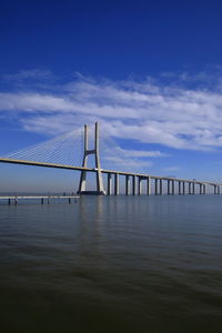 Bridge over sea against sky