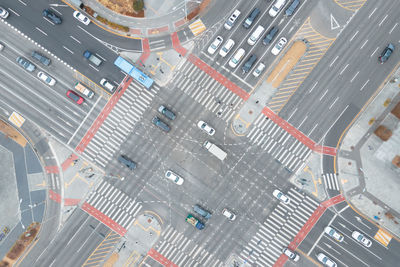 High angle view of city street