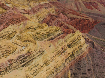 High angle view of rock formations