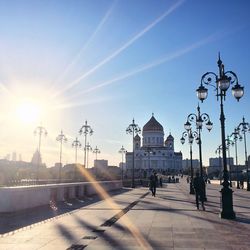 Footpath leading towards temple of christ the savior against sky