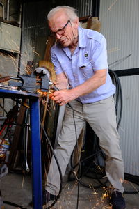 Man working in shopping cart