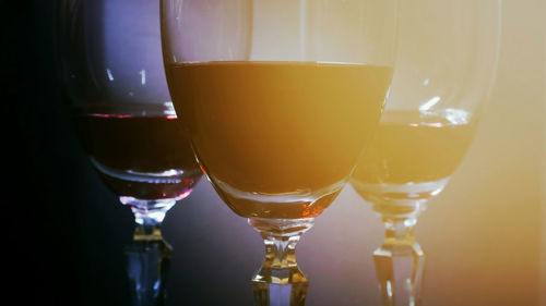 Close-up of beer in glass