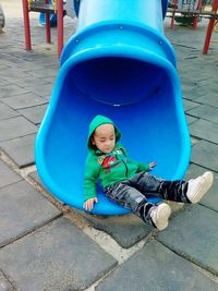 Portrait of girl playing in playground