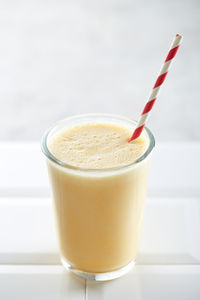 Close-up of drink in glass on table