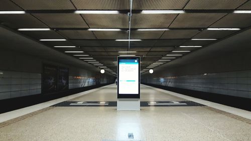 Illuminated railroad station