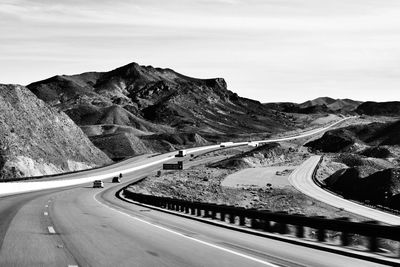 Road leading towards mountains