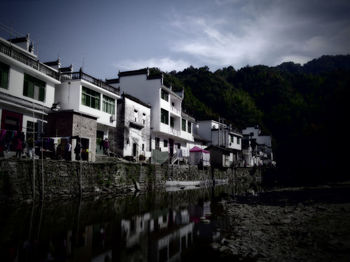 Reflection of built structures in water