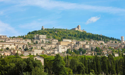 Panoramic view from assisi of countryside and landscape of umbria, italy.