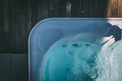 Directly above view of water in bathtub