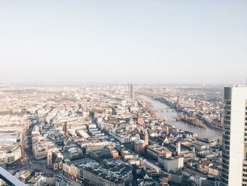 Cityscape against clear sky