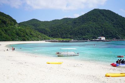 Scenic view of beach against sky