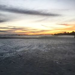 Scenic view of sea at sunset