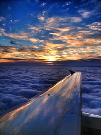 Scenic view of sea at sunset