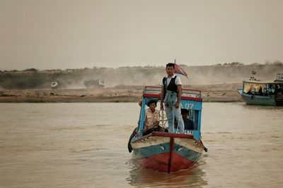 View of boats in sea