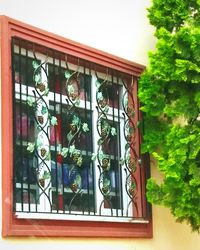 Low angle view of window on building