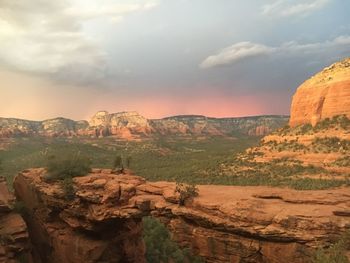 Scenic view of mountains against sky