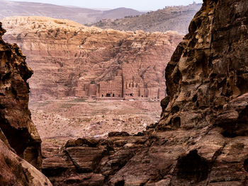 Petra, jordan royal tombs viewed fron the monaster trail