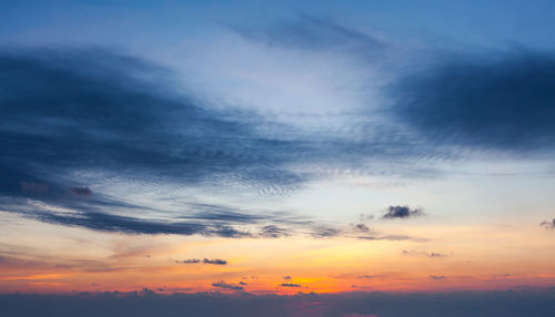 Low angle view of sky during sunset