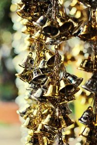 Close-up of chain hanging on metal