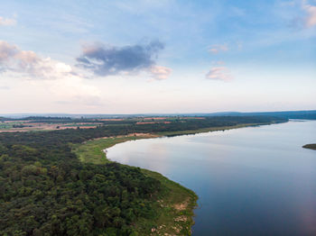 High angle view of landscape against sky