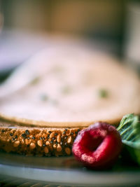 Close-up of fruit in plate