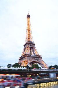 Low angle view of eiffel tower