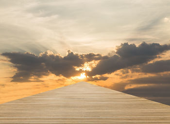 View of pier against sky during sunset